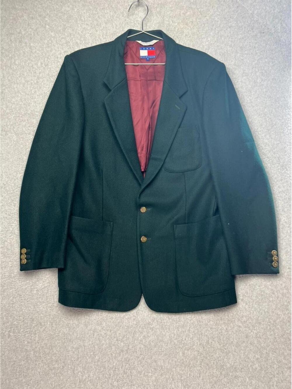 Vtg Tommy Hilfiger Unstructure Sport Coat Blazer M Green Preppy Old Money Luxury